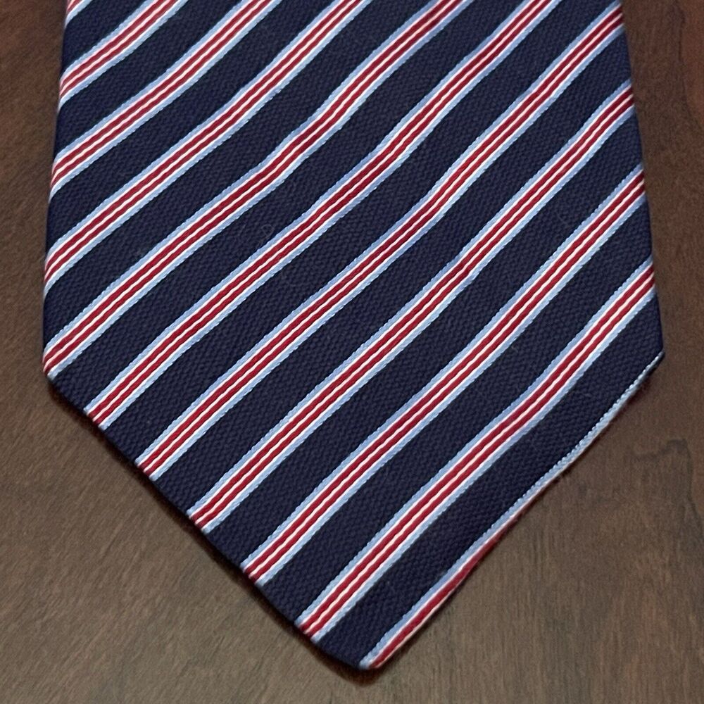Polifroni Milano Blue Red 100% Italian Silk Men’s Neck Tie Made In Canada